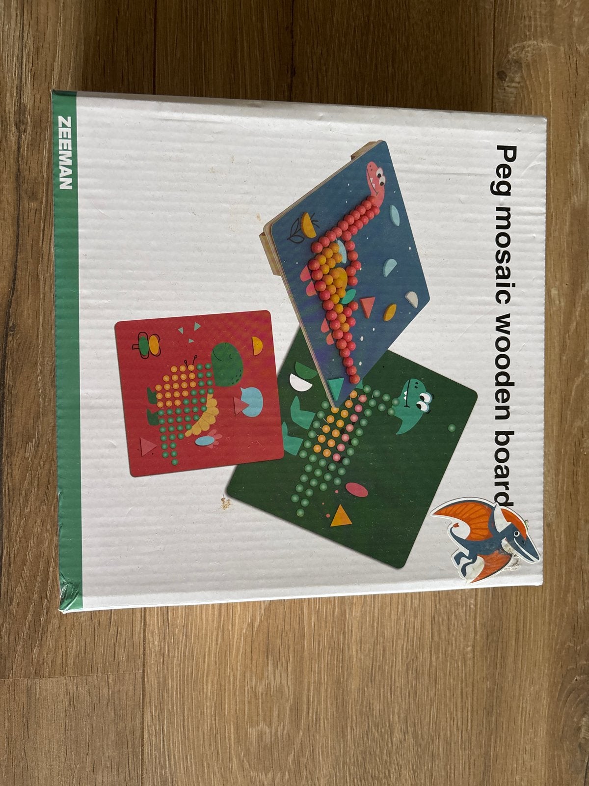 Zeeman Peg Mozaïek Houten Bord Dinosaurus Thema, Ophalen of Verzenden, Nieuw, Knutselen