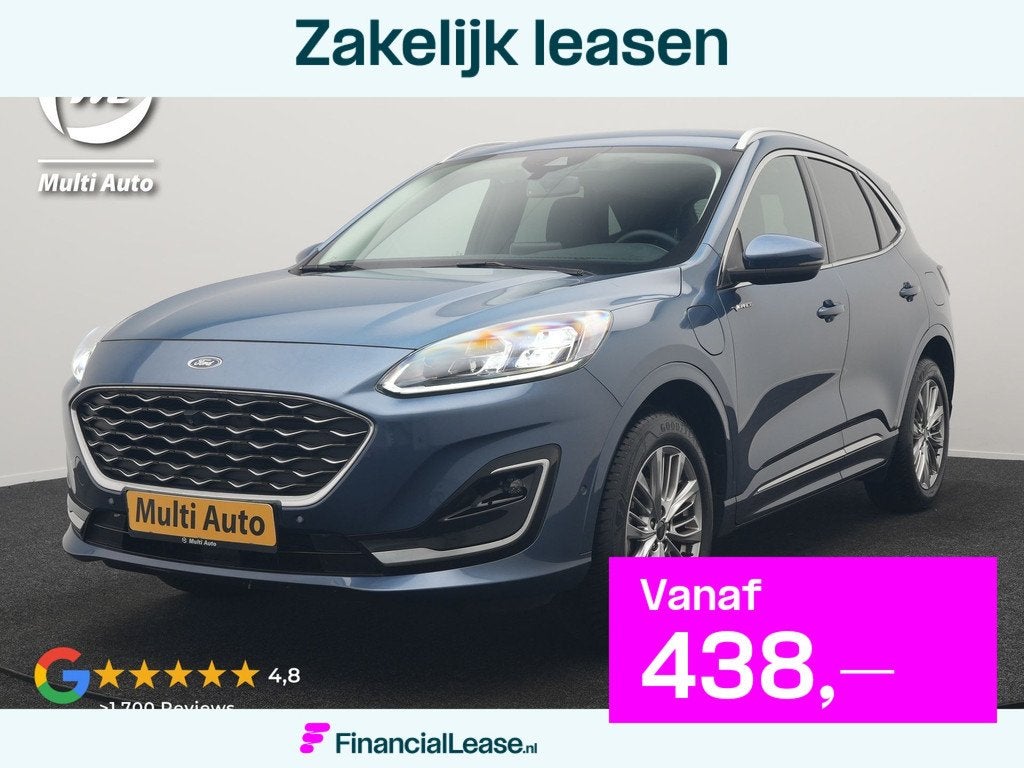 Ford Kuga 2.5 Vignale PHEV 225pk Dealer O.H. | Trekhaak Af F, Gebruikt, Zwart, 4 cilinders, Blauw