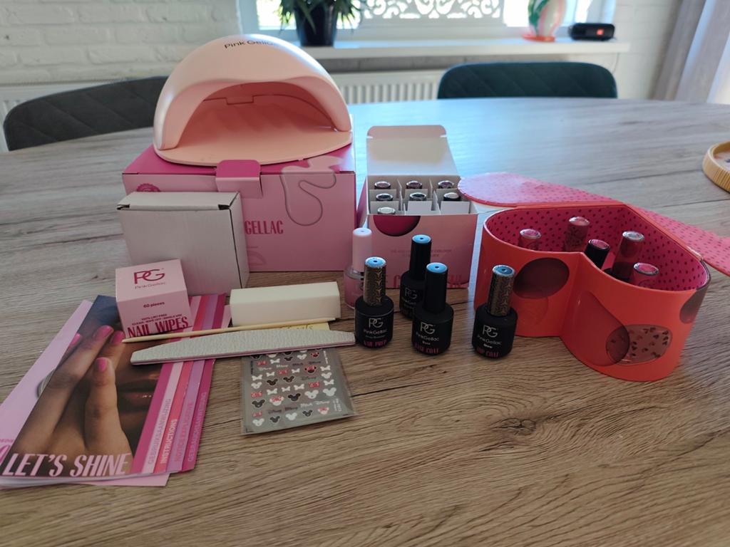 Pink Gellac Pakket met Lamp en Vele Extra Kleuren, Ophalen of Verzenden, Zo goed als nieuw, Overige kleuren, Handen en Nagels