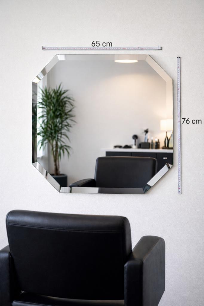 7x moderne design spiegels voor kapsalon of barbershop, Ophalen, Gebruikt, Minder dan 100 cm, Overige vormen