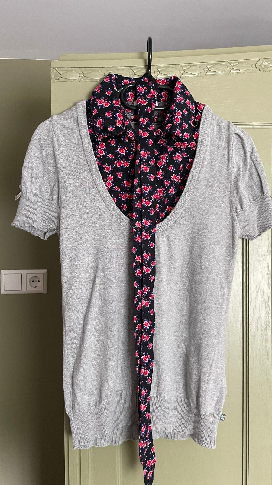 Dept top shirt met bloemenblouse, maat S, Ophalen of Verzenden, Zo goed als nieuw, Korte mouw, Maat 36 (S)