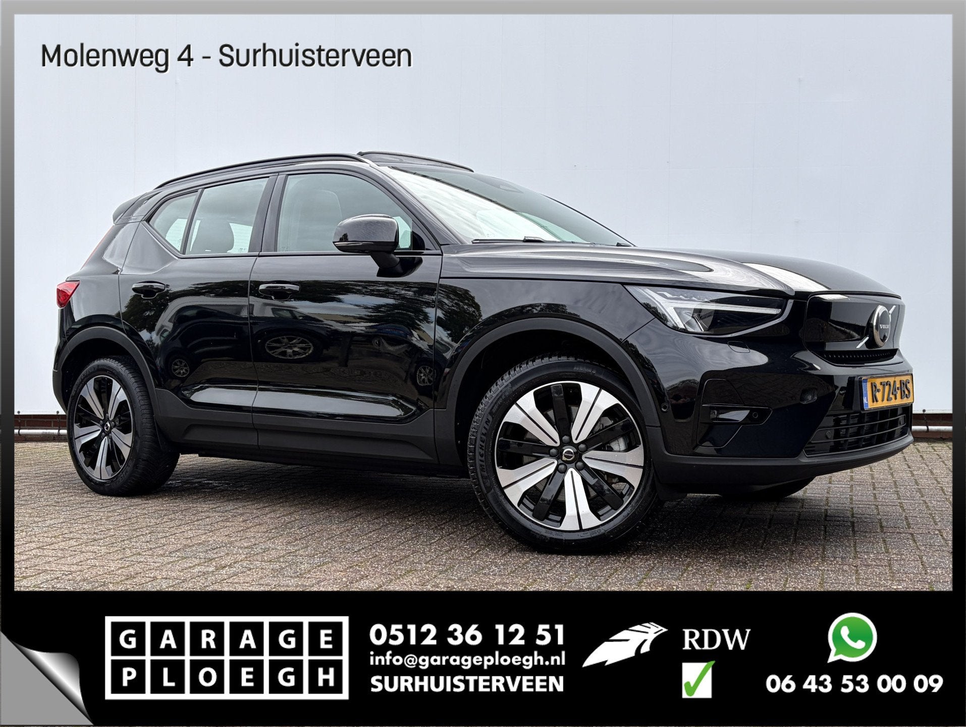 Volvo XC40 Recharge Ultimate 70 kWh Soh 94.5% Pano.dak Har/K, 419 km, Gebruikt, Zwart, Verwarmde buitenspiegels