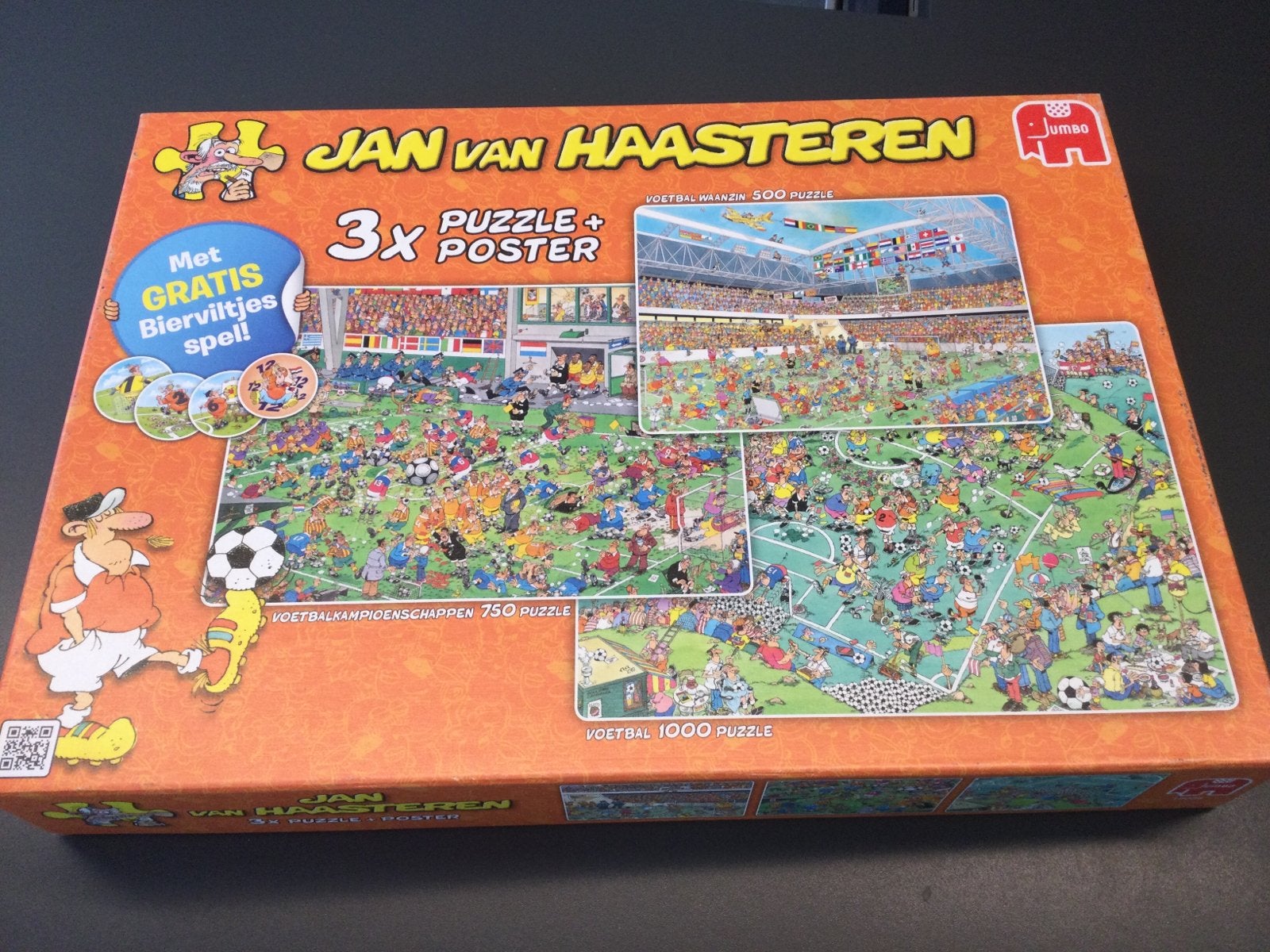 Jan van Haasteren 3 in 1 legpuzzels (alle 3 apart verpakt), Ophalen of Verzenden, 500 t/m 1500 stukjes, Zo goed als nieuw