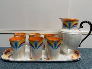 8-delige parelmoer melk set - Victoria China Czechoslovakia, Antiek en Kunst, Curiosa en Brocante, Ophalen