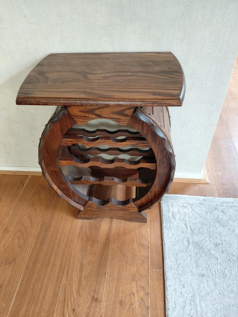 Leuk wijnrek (eiken) ., Ophalen, Zo goed als nieuw, Hout, Minder dan 50 cm