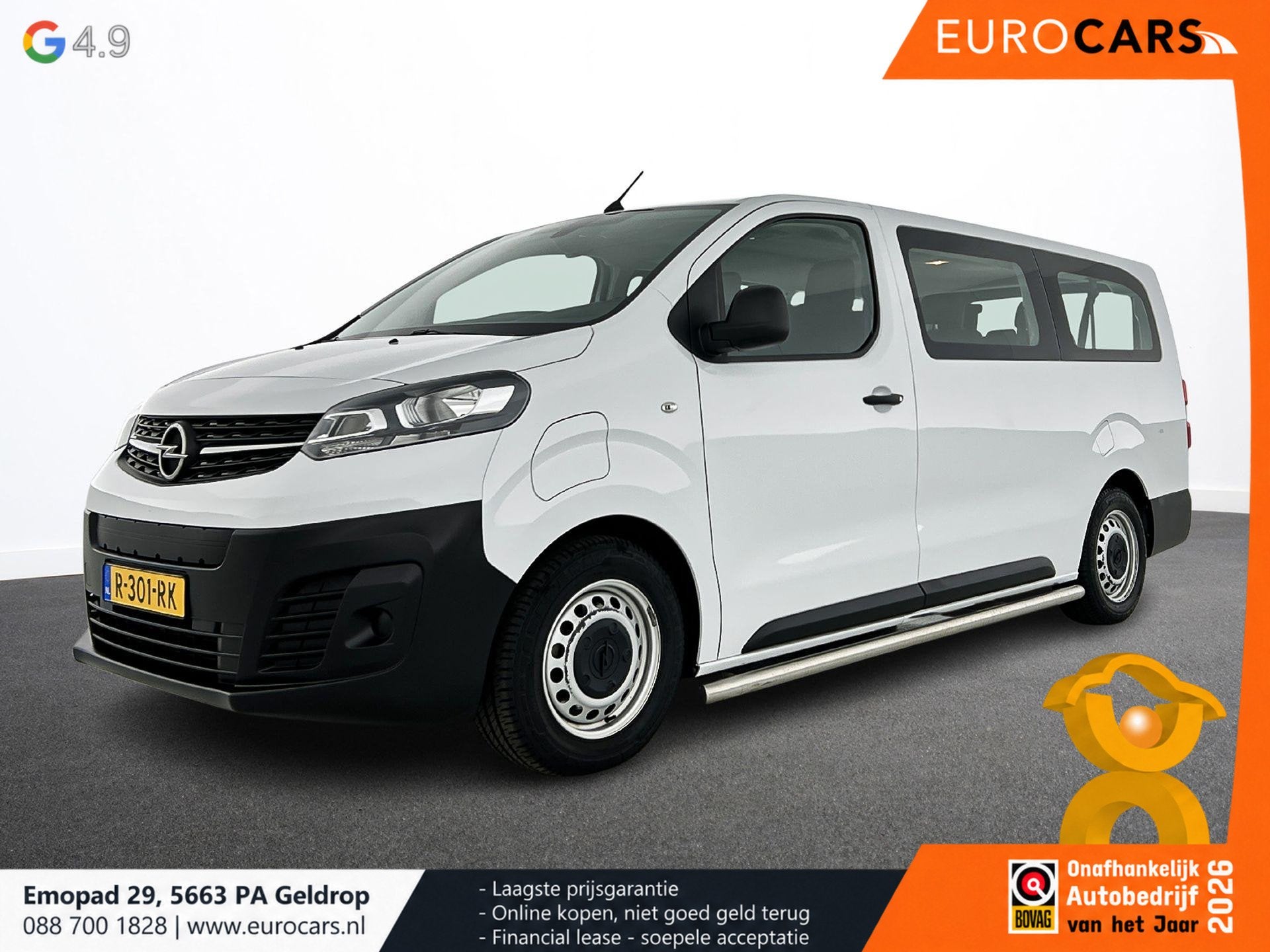 Opel Vivaro-e Combi L3H1 75 kWh 9-persoons PERSONENBUS Airco, Auto's, Dealer onderhouden, 110 €/maand, 329 km, Wit