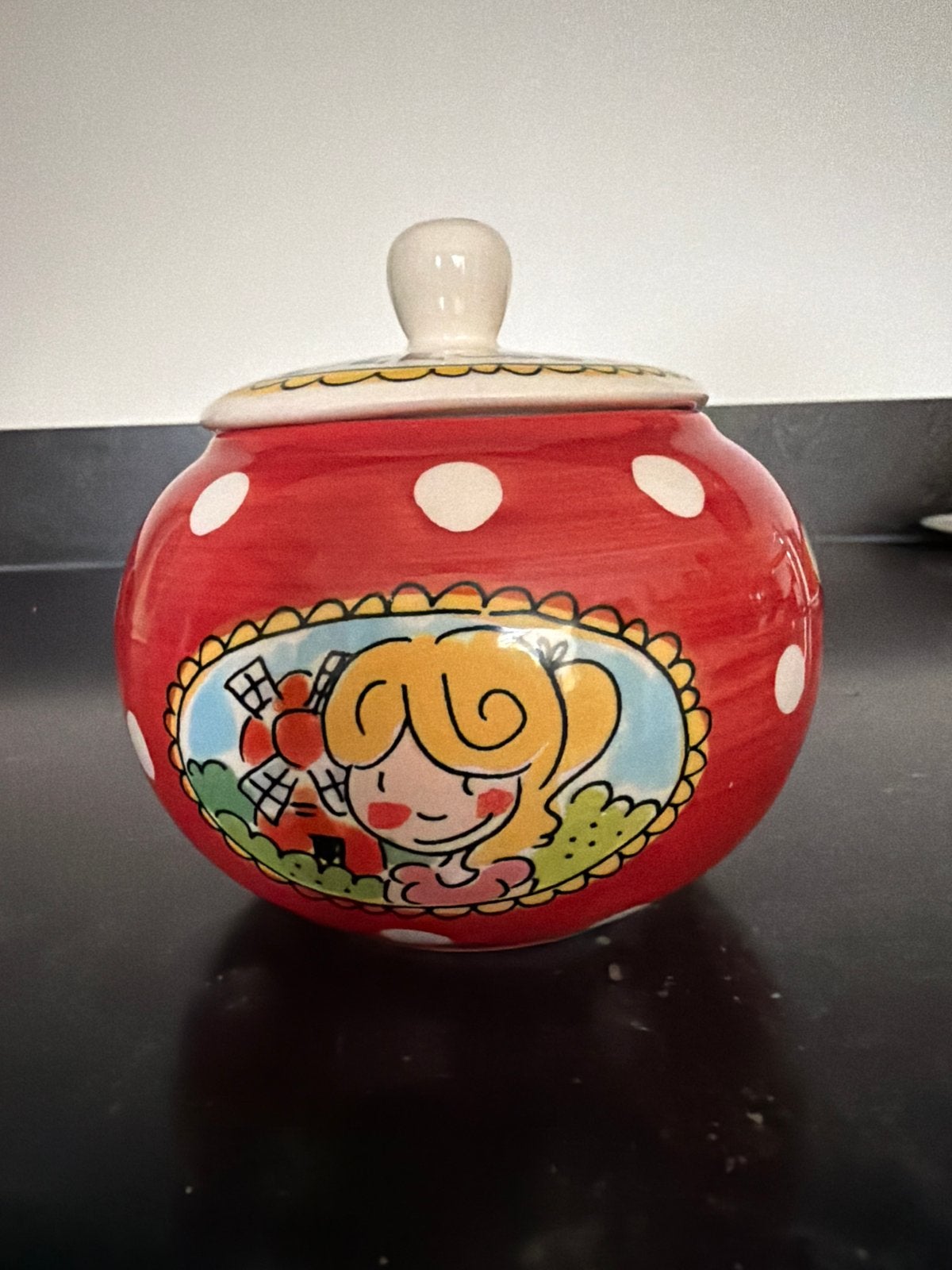 Blond Amsterdam suikerpot/snoeppot, Ophalen of Verzenden, Zo goed als nieuw, Voorraadpot, Steen/keramiek