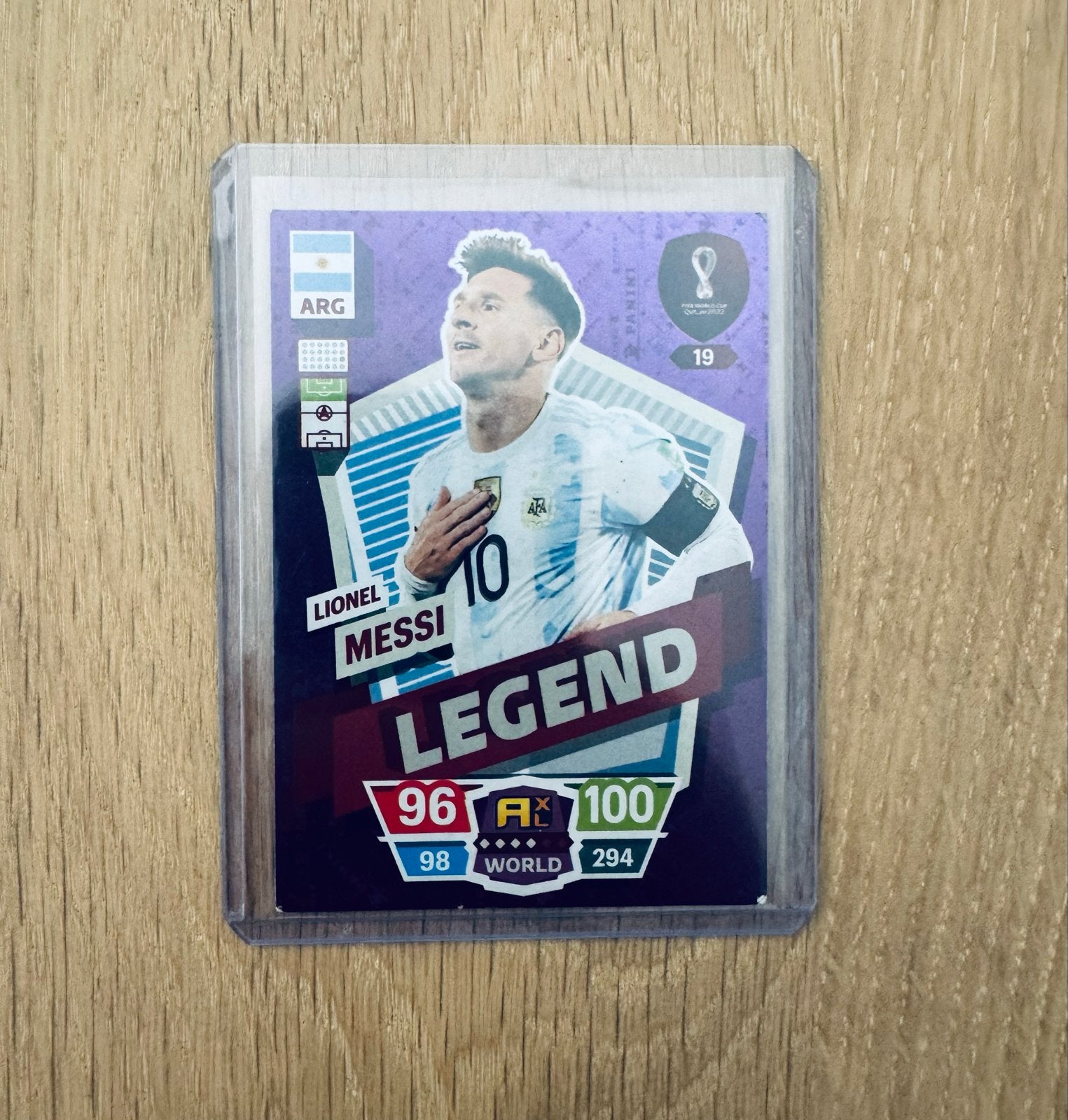 Lionel Messi Legend Panini Adrenalyn XL WK 2022 Kaart, Ophalen of Verzenden, Nieuw, Buitenlandse clubs, Spelerskaart