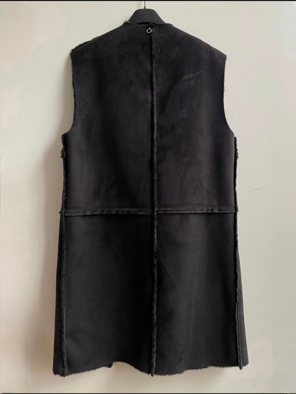 RELISH suede-look lang hes, bont gevoerd zwart mt L, Maat 38/40 (M), Italie, -, Verzenden