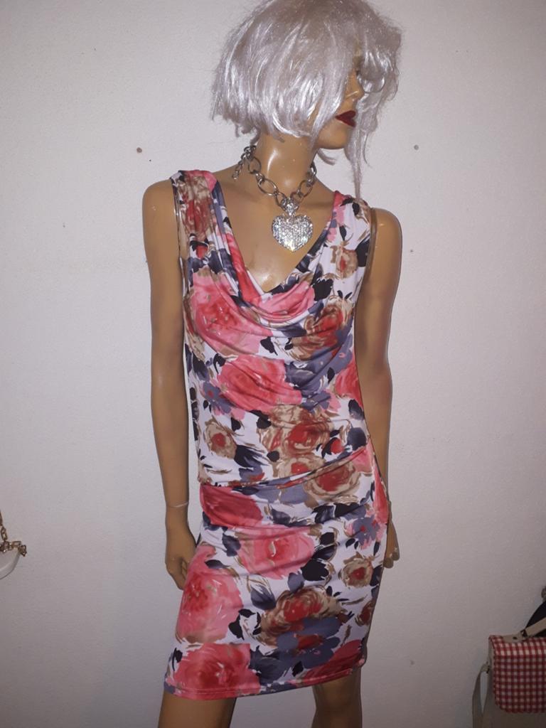 Sweewe Paris Bloemenjurk - Maat M/L, Kleding | Dames, Maat 38/40 (M), Ophalen of Verzenden, Zo goed als nieuw, Roze