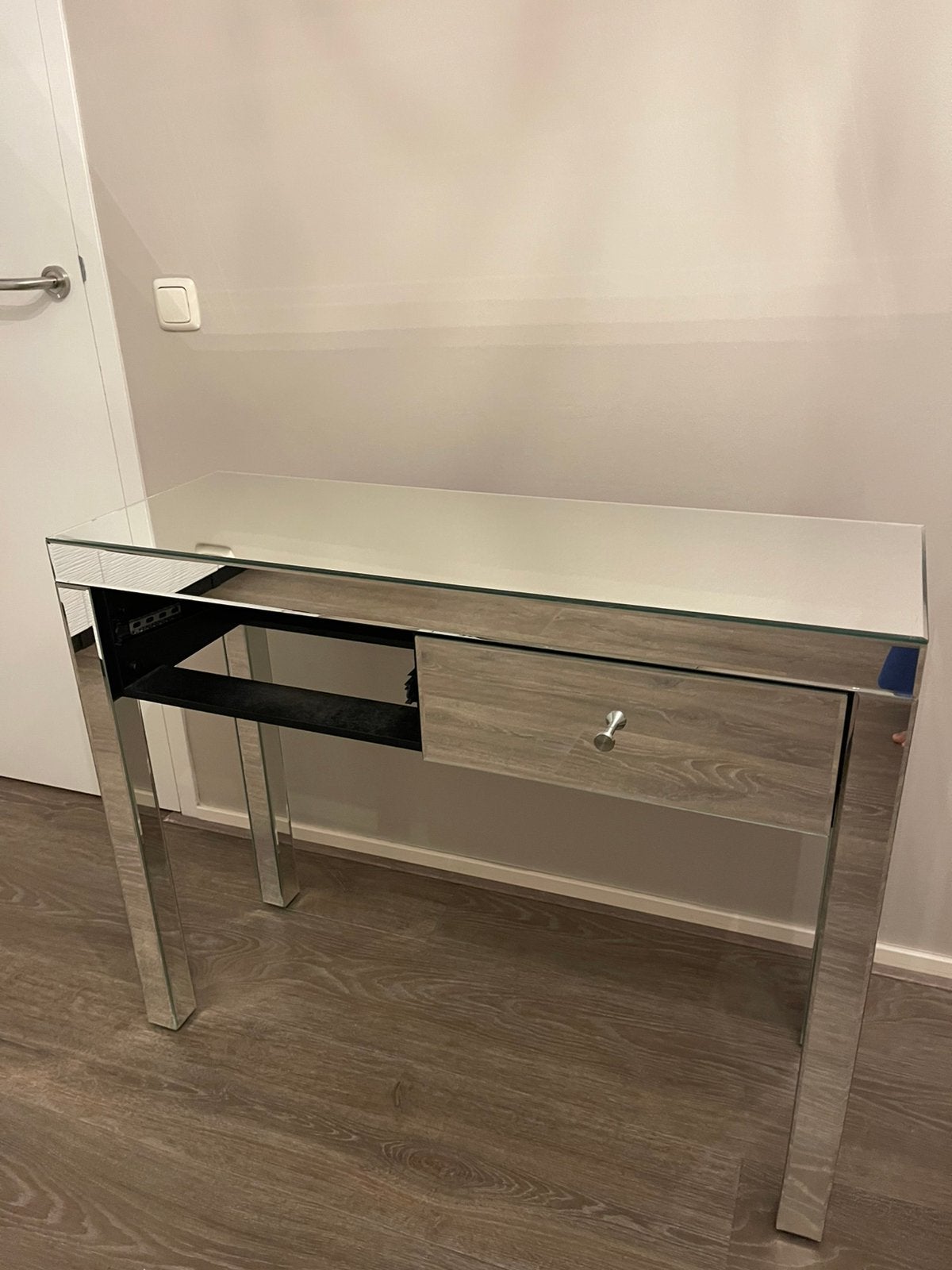 Mooie spiegel sidetable/make-up tafel/vanity table te koop., Ophalen, Overige materialen, Gebruikt, 100 tot 150 cm