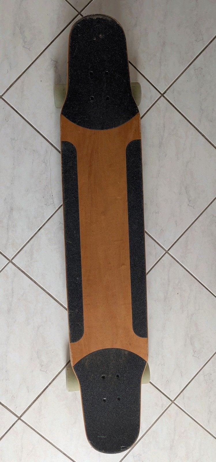 Decathlon Longboard met tropisch design, Ophalen of Verzenden, Gebruikt, Skateboard, Longboard