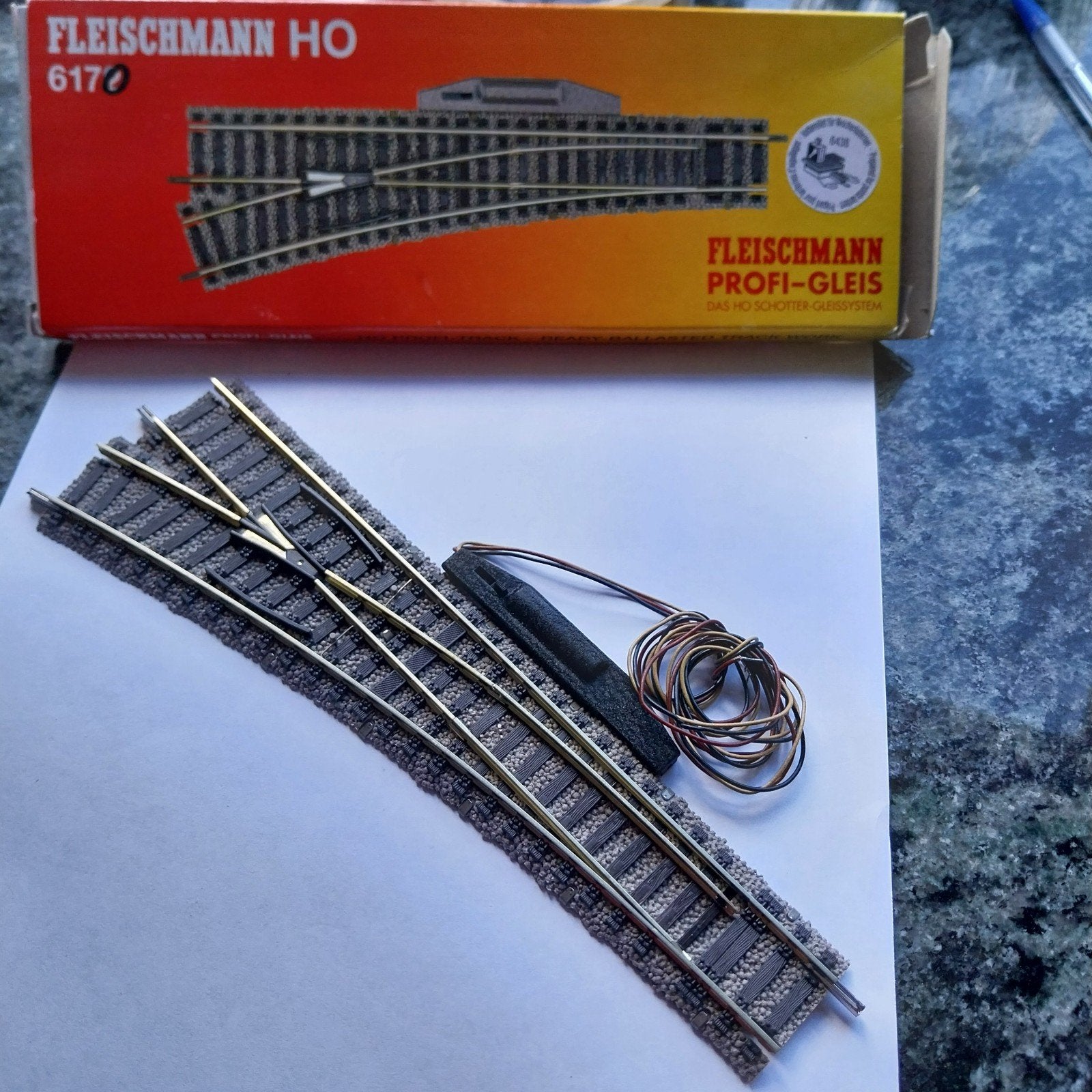 Fleischmann HO 6170W Profi-Gleis Wissel R elektr., Ophalen of Verzenden, Gelijkstroom, Rails, Fleischmann