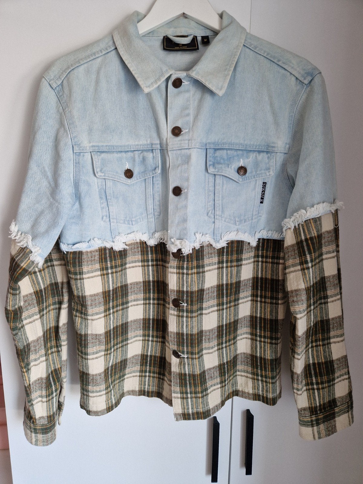 SikSilk Denim Jas met Geruit Flanel - Maat M, SikSilk, Nieuw, Ophalen of Verzenden, Meerkleurig