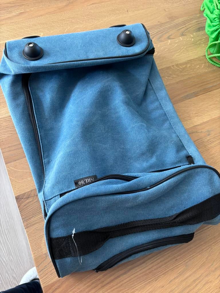 Trolleytas NRL69, Sieraden, Tassen en Uiterlijk, Tassen | Reistassen en Weekendtassen, Wieltjes, 40 tot 60 cm, Blauw, Nieuw