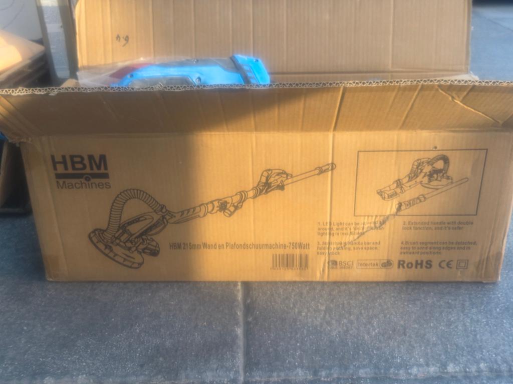 HBM 215mm Wand- en Plafondschuurmachine - 750 Watt, Ophalen, Zo goed als nieuw, 600 tot 1200 watt, Overige typen