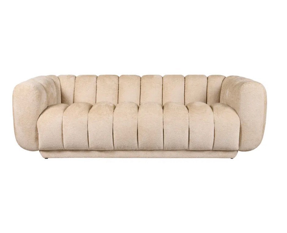 3-zits bank Chorley beige met bubbel design (3 maanden oud), Huis en Inrichting, Ophalen, 100 tot 125 cm, Driepersoons, Zo goed als nieuw