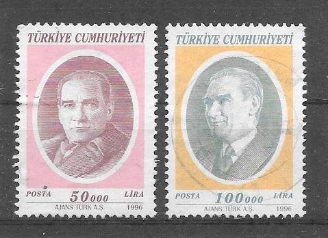 Turkije 1996 Ataturk, Verzenden, Overige landen, Gestempeld