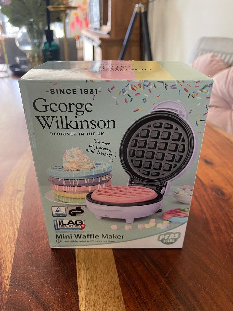 George Wilkinson Mini Wafelijzer - 1x gebruikt, Witgoed en Apparatuur, Wafelijzers, Ophalen of Verzenden, Zo goed als nieuw