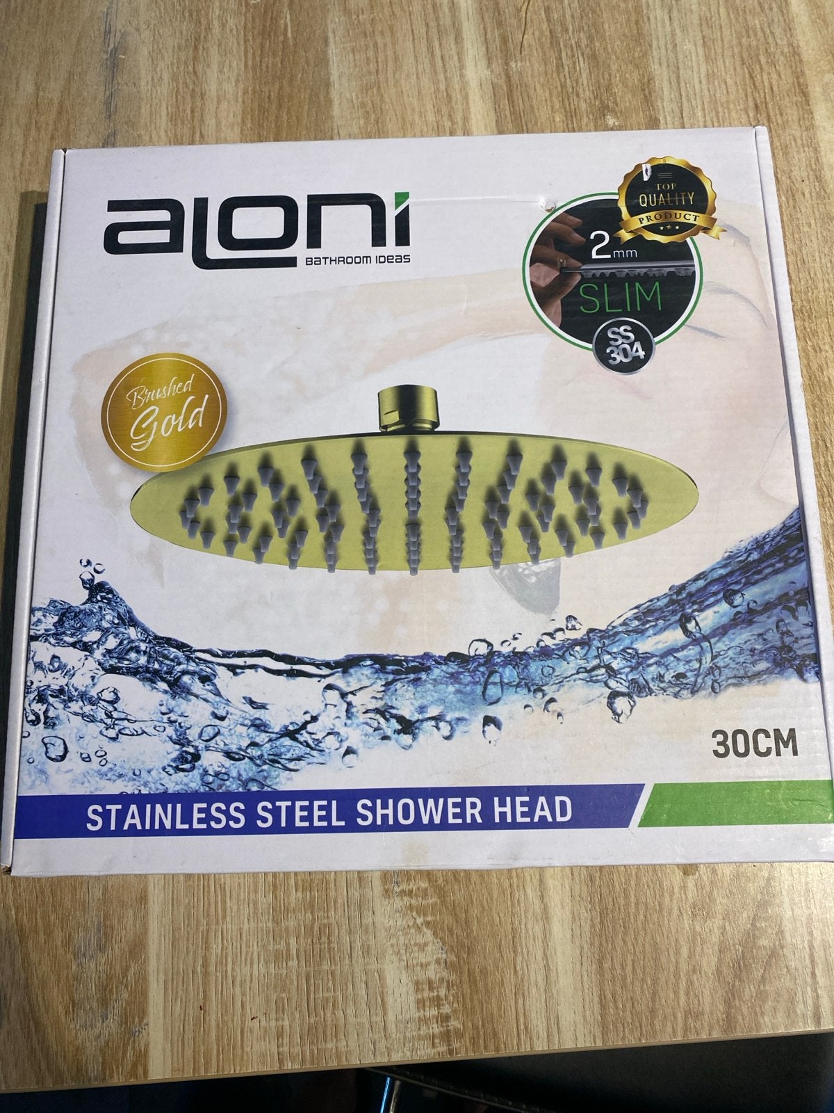Aloni ronde regendouchekop - Ø30 cm - geborsteld goud, Ophalen, Nieuw, Overige kleuren, Overige typen