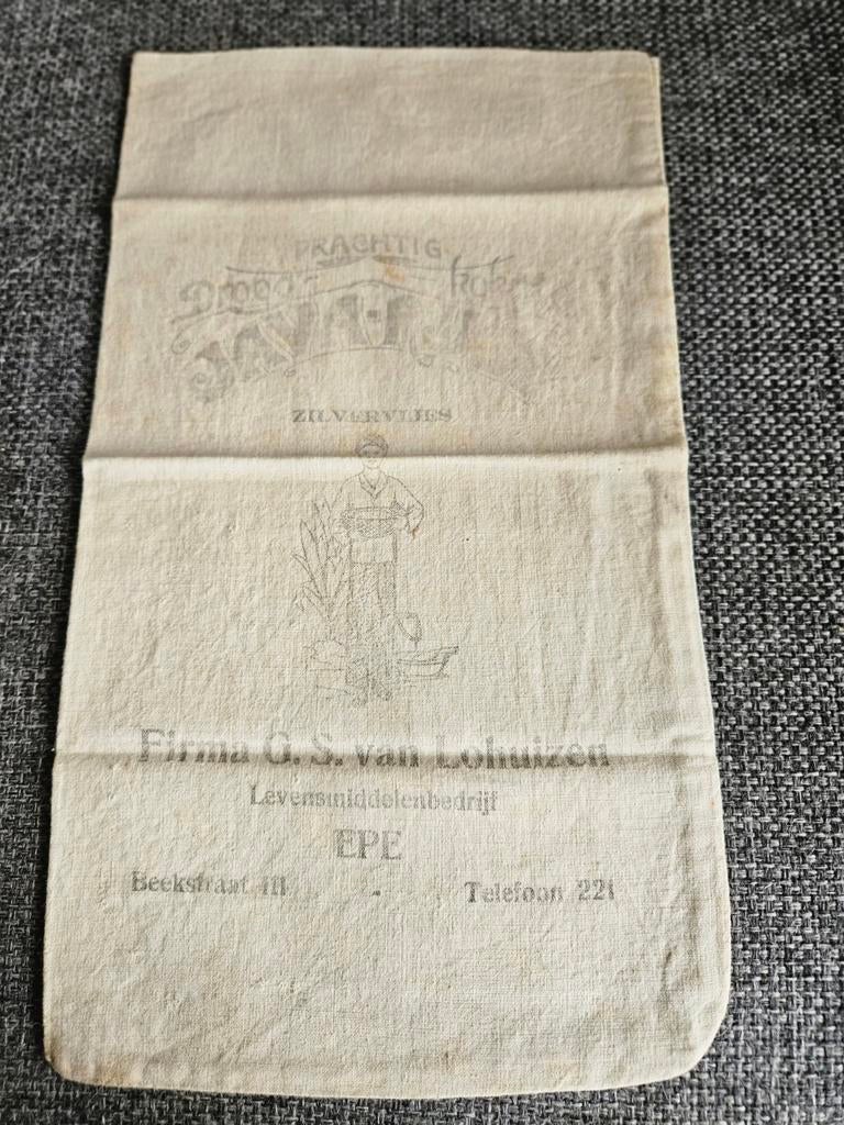 Oude linnen zak van Firma G.S. van Lohuizen Epe, Verzenden, Gebruikt, Verpakking