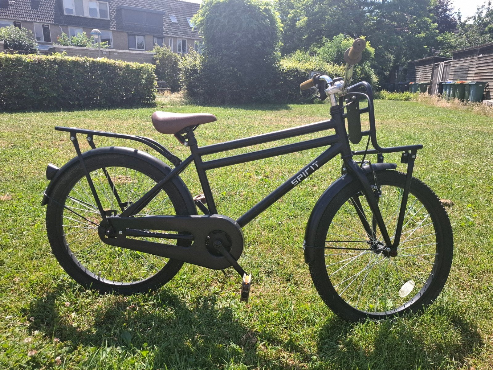 Spirit transportfiets mat zwart met bruin zadel, Fietsen en Brommers, Ophalen, Overige merken