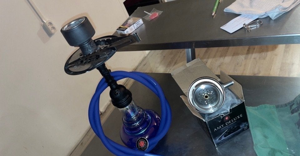 Waterpijp / Shisha met AMY Deluxe tabakskop, Verzamelen, Ophalen, Gebruikt, (Water)pijp