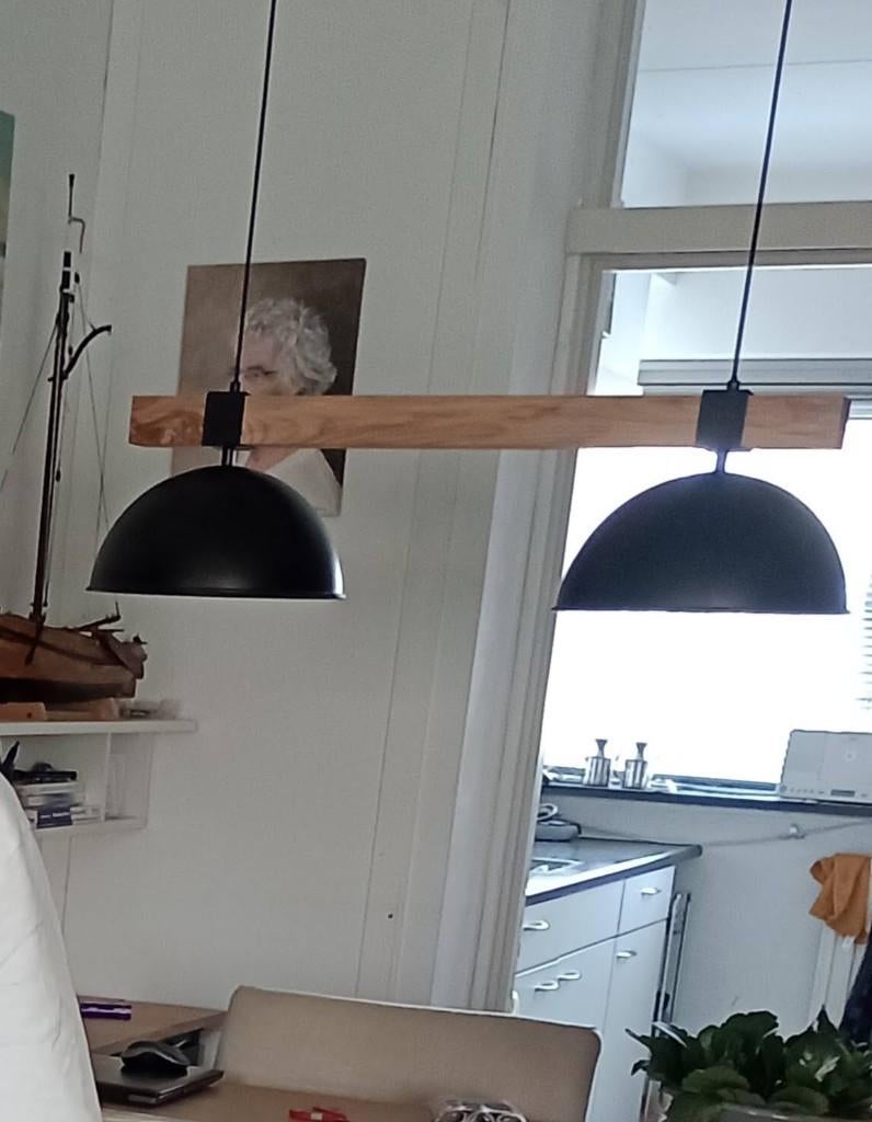 hanglamp plafondlamp zwart dimbaar met afstandsbediening, Huis en Inrichting, Lampen | Plafondlampen, Ophalen, Zo goed als nieuw