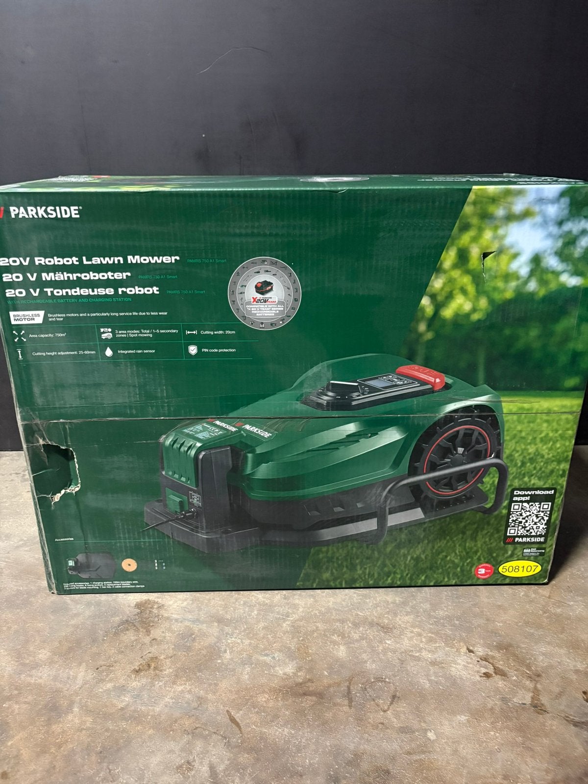Robotmaaier Parkside nieuw, Ophalen, Nieuw, Accu-grasmaaier