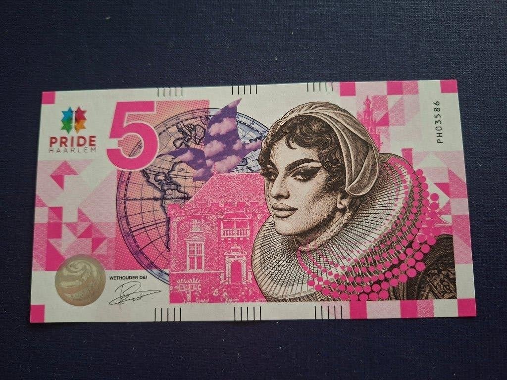 Pride Haarlem 5 euro biljet - Drag Queen editie, Verzenden, Euro's, Los biljet