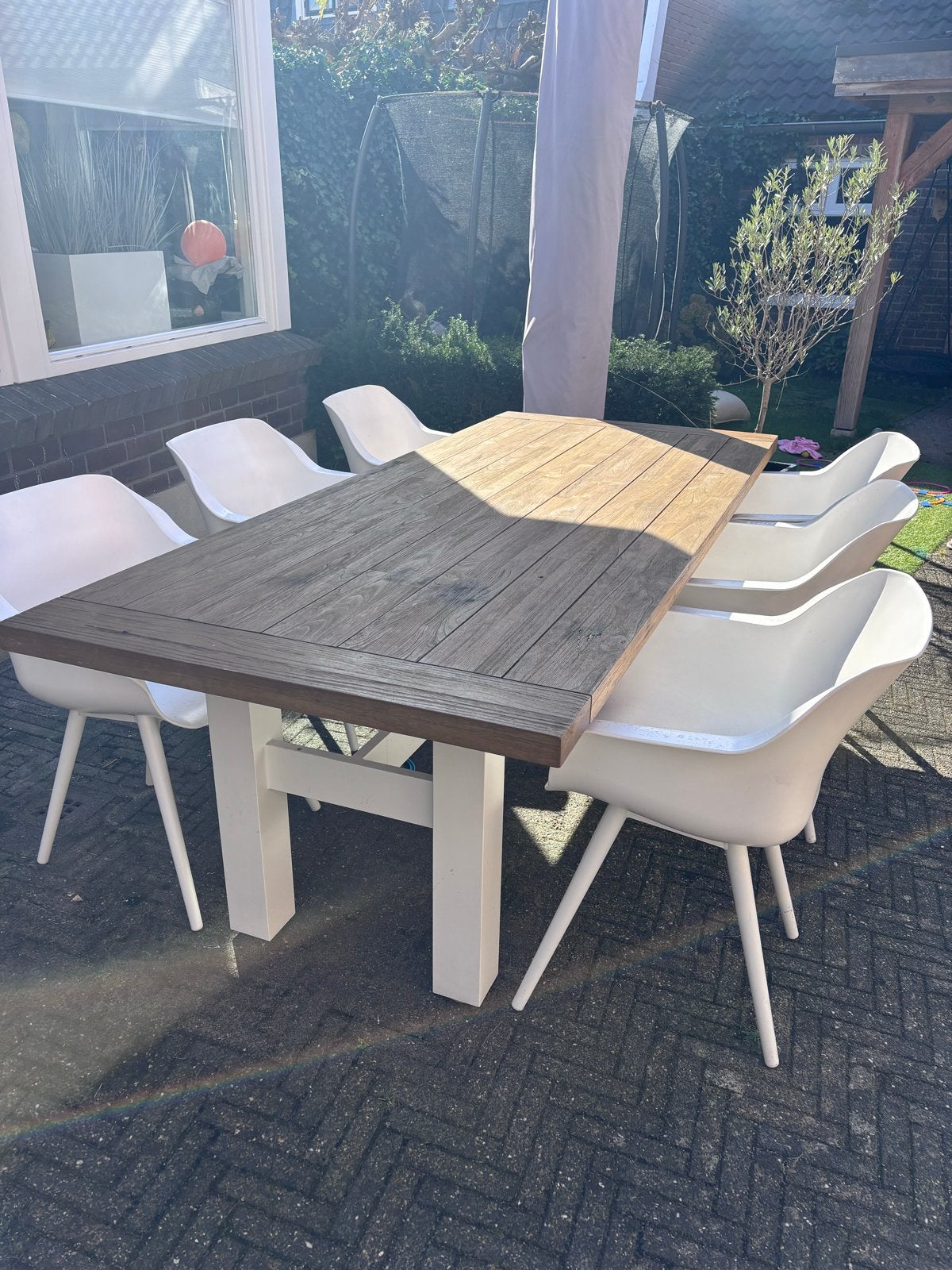 6 witte Hartman Sophie studio stoelen, Ophalen, Gebruikt, Kunststof