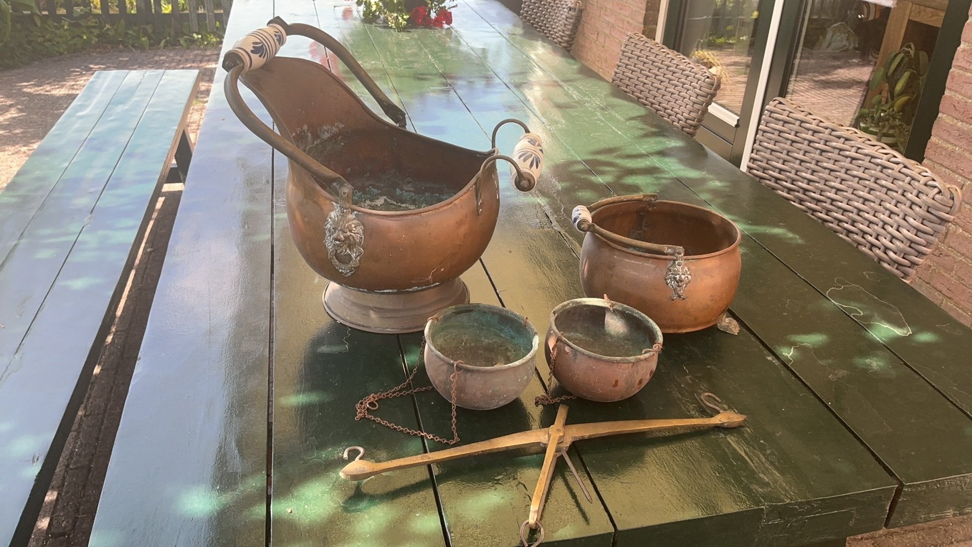 Koperen bloempotten, Antiek en Kunst, Ophalen, Koper