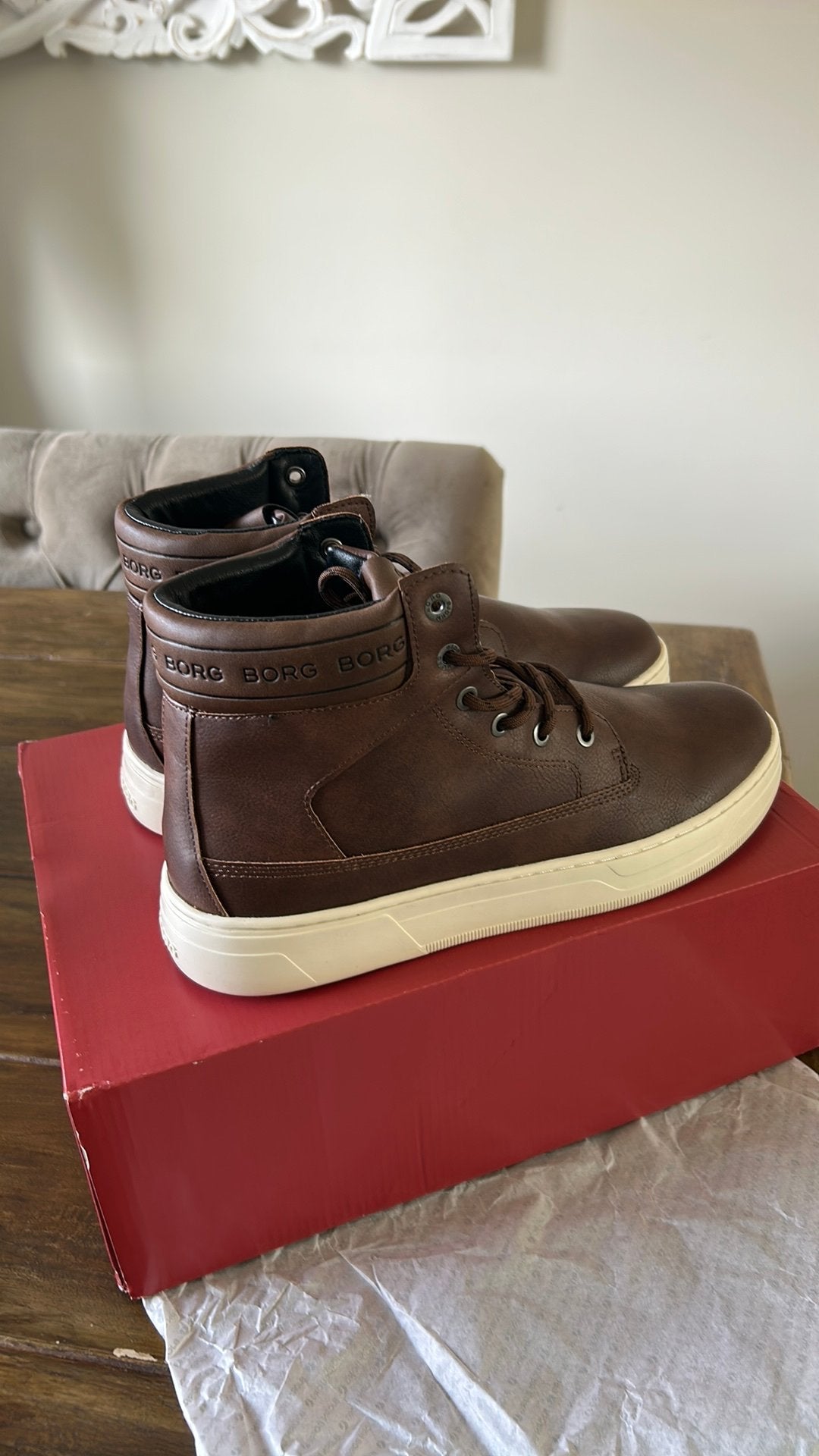 Björn Borg Game High Cognac Sneakers EU 44 nieuw., Kleding | Heren, Ophalen of Verzenden, Nieuw, Bruin, Sneakers of Gympen