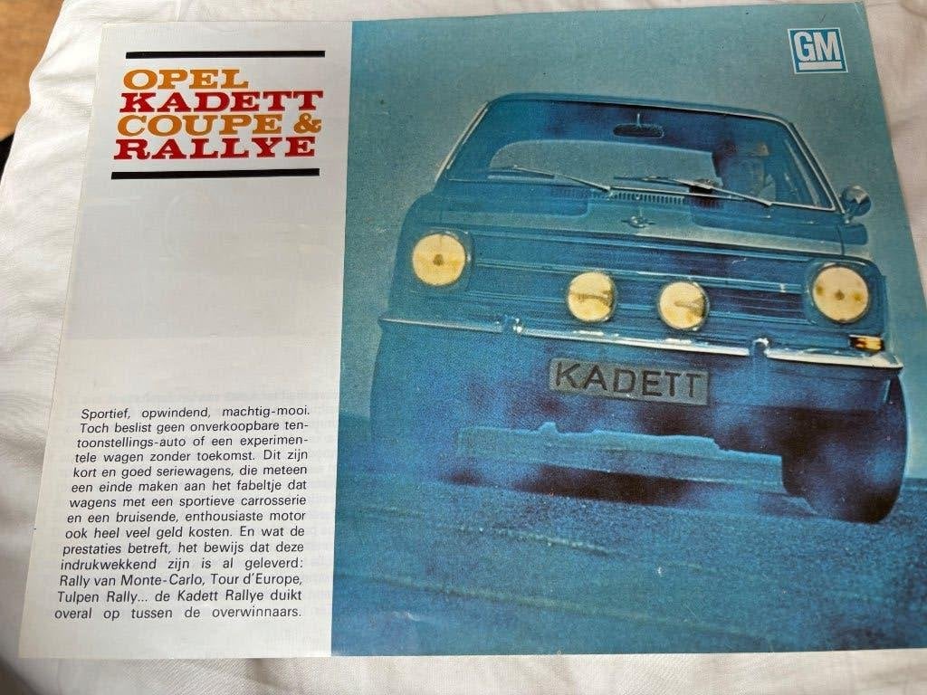 Folder Opel Kadett B coupe/rallye, Ophalen of Verzenden, Gelezen, Opel