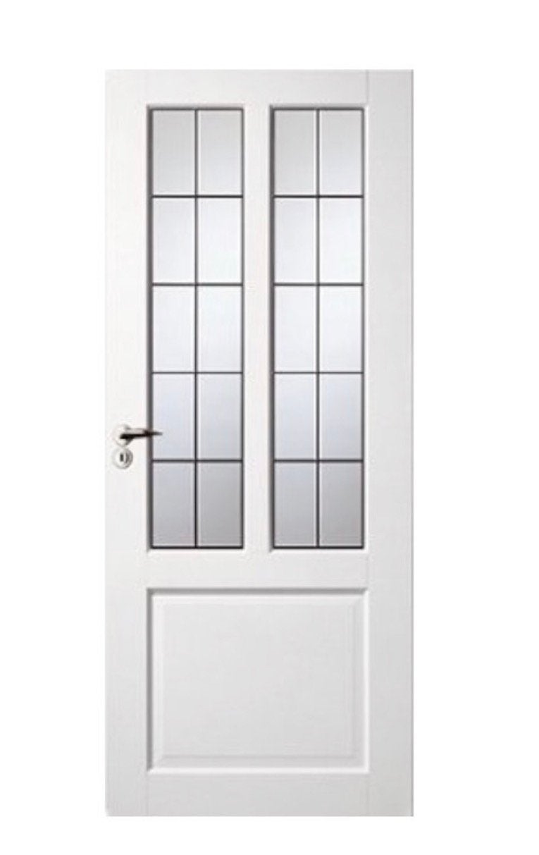 Glas in lood stompe binnendeur, Ophalen, Binnendeur, 200 tot 215 cm, Glas