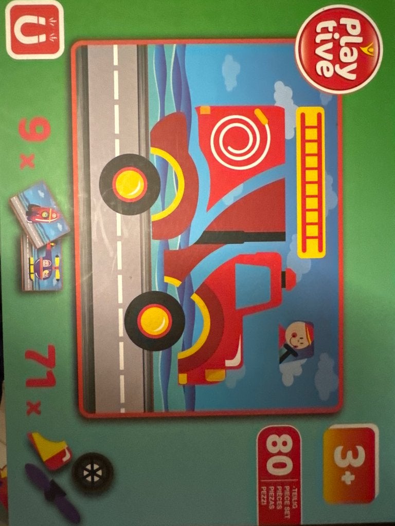 Playtive Houten Magneet Puzzel Brandweerwagen 80 Stuks, Ophalen of Verzenden, Zo goed als nieuw, Jongen of Meisje