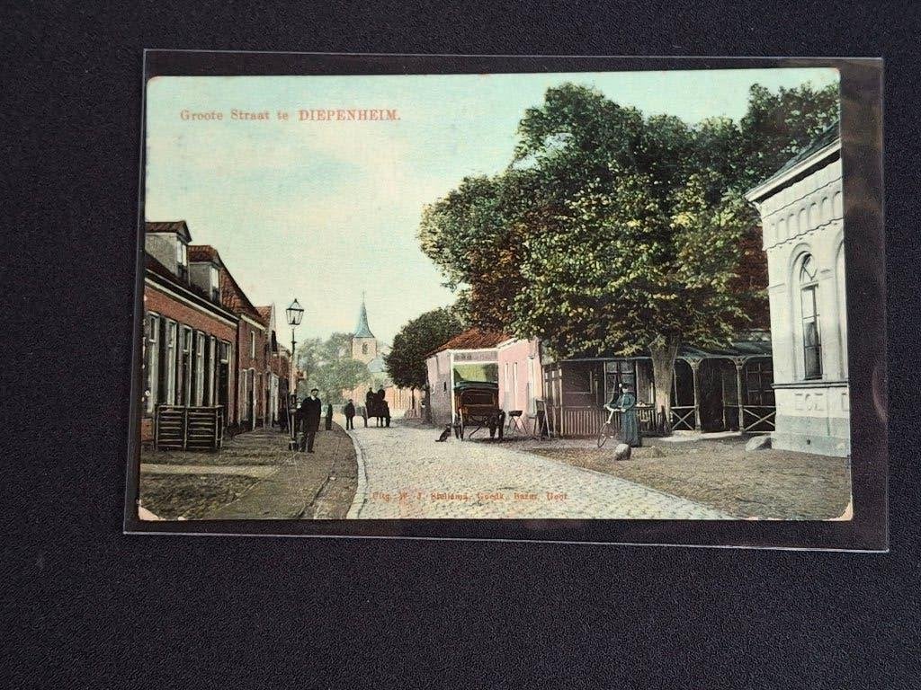 Oude Ansichtkaart Grote Straat te Diepenheim (voor 1920), Verzamelen, Ophalen of Verzenden, Voor 1920, Gelopen, Overijssel