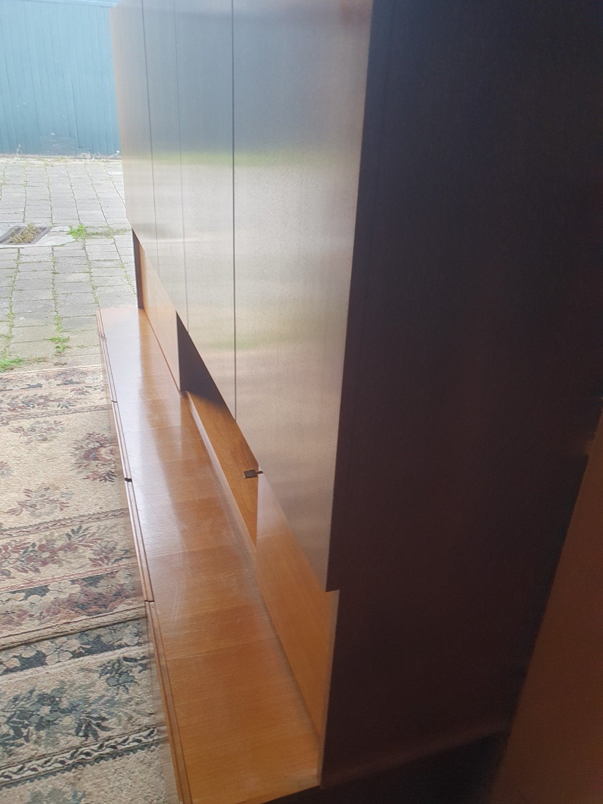 Vintage wandkast  twee delen., Huis en Inrichting, Ophalen, Gebruikt, 200 cm of meer, Met lade(s)