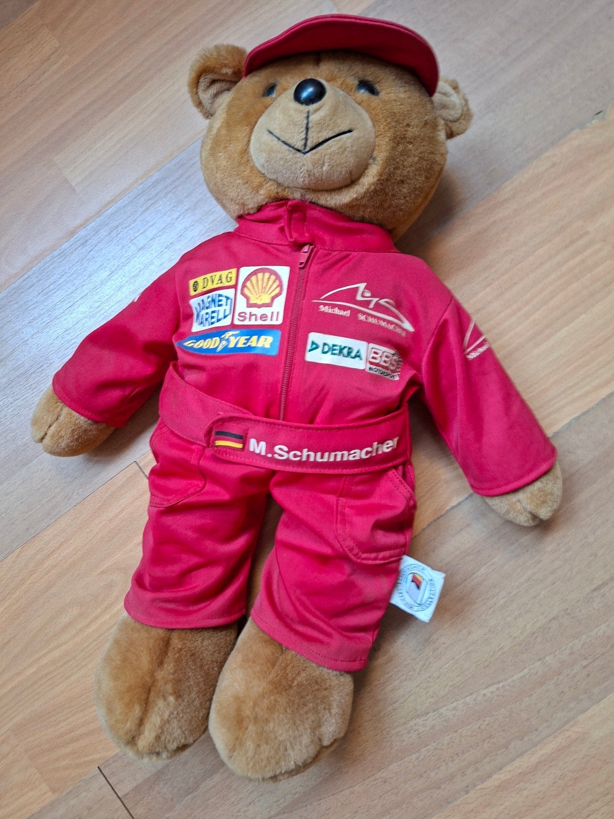 Michael Schumacher Collectie Knuffelbeer in Racepak, Kinderen en Baby's, Gebruikt, Overige merken, Overige karakters, Beer
