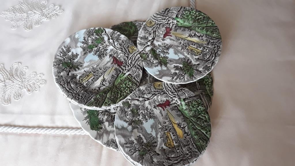 Myott The Hunter schoteltjes - Set van 6, Antiek en Kunst, Antiek | Servies los, Ophalen of Verzenden