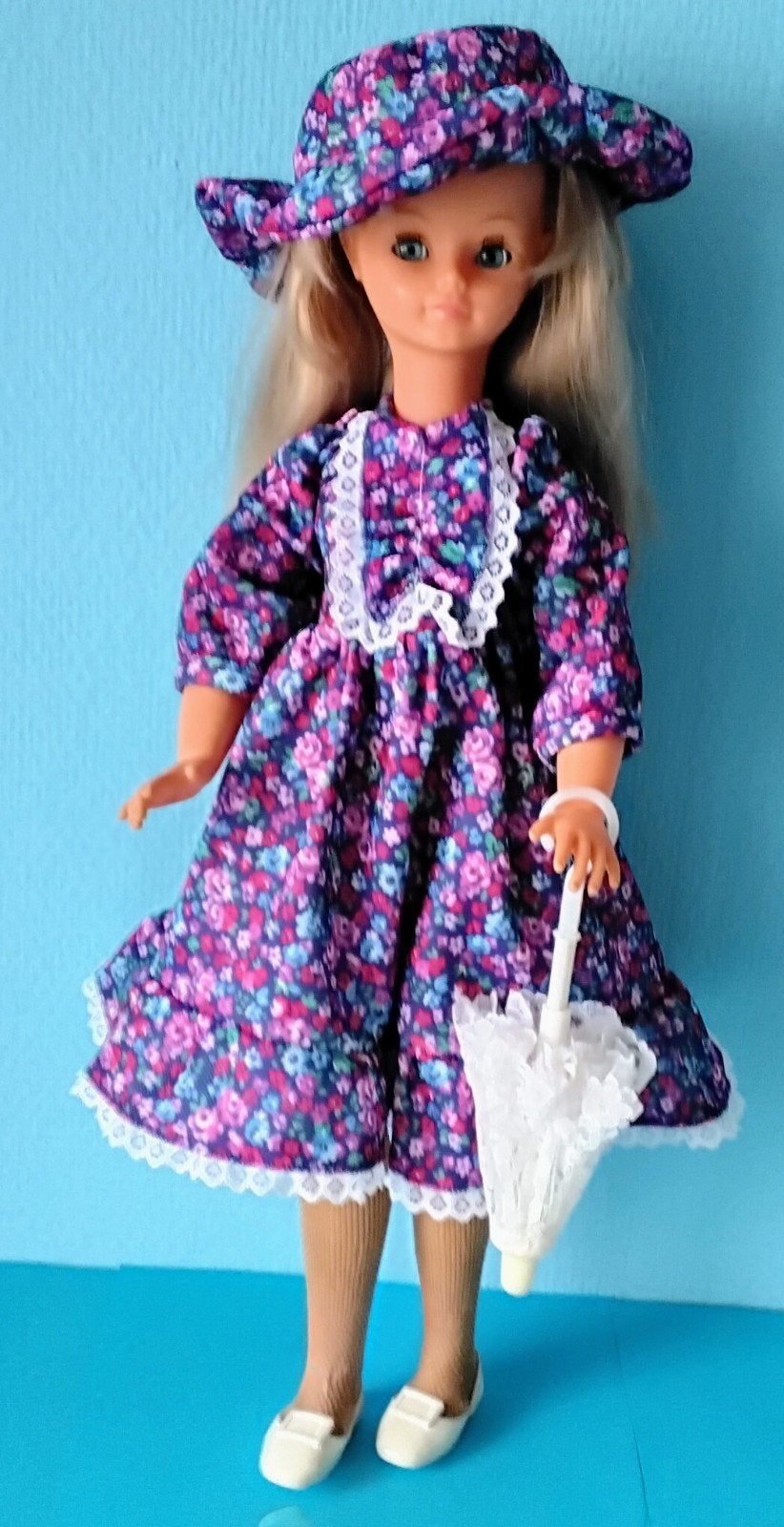 Vintage Cathie Bella Jurk&Hoedje Floral Paraplu Kant, Verzenden, Gebruikt, Kleertjes
