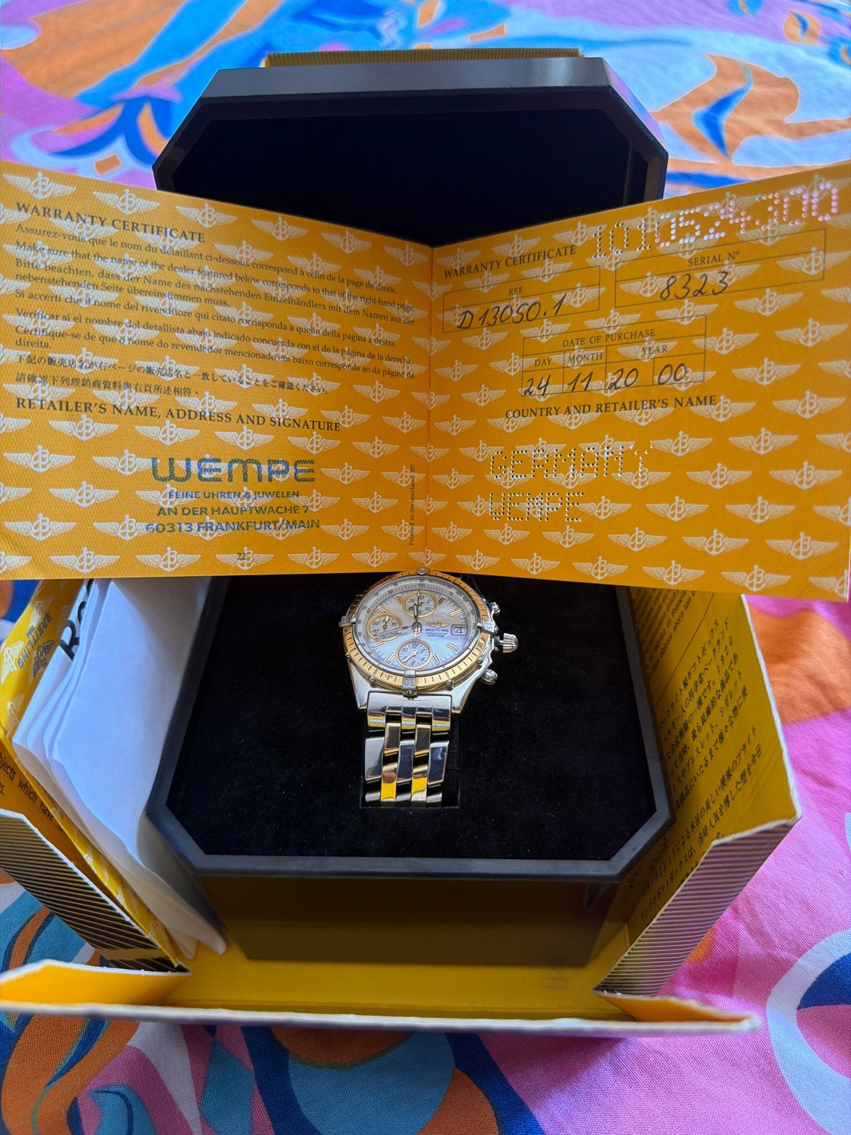 Breitling Chronomat B13050.1 Chronograaf Goud/Staal mop, Staal, Breitling, Polshorloge, Ophalen of Verzenden