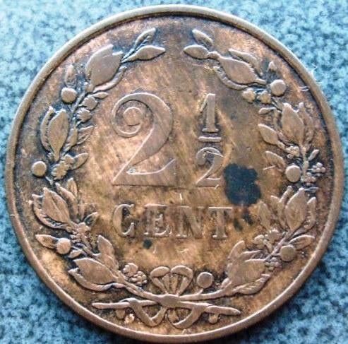 Mooie halve stuiver - 2 1/2 cent 1881., Verzenden, Koning Willem III, Overige waardes, Losse munt