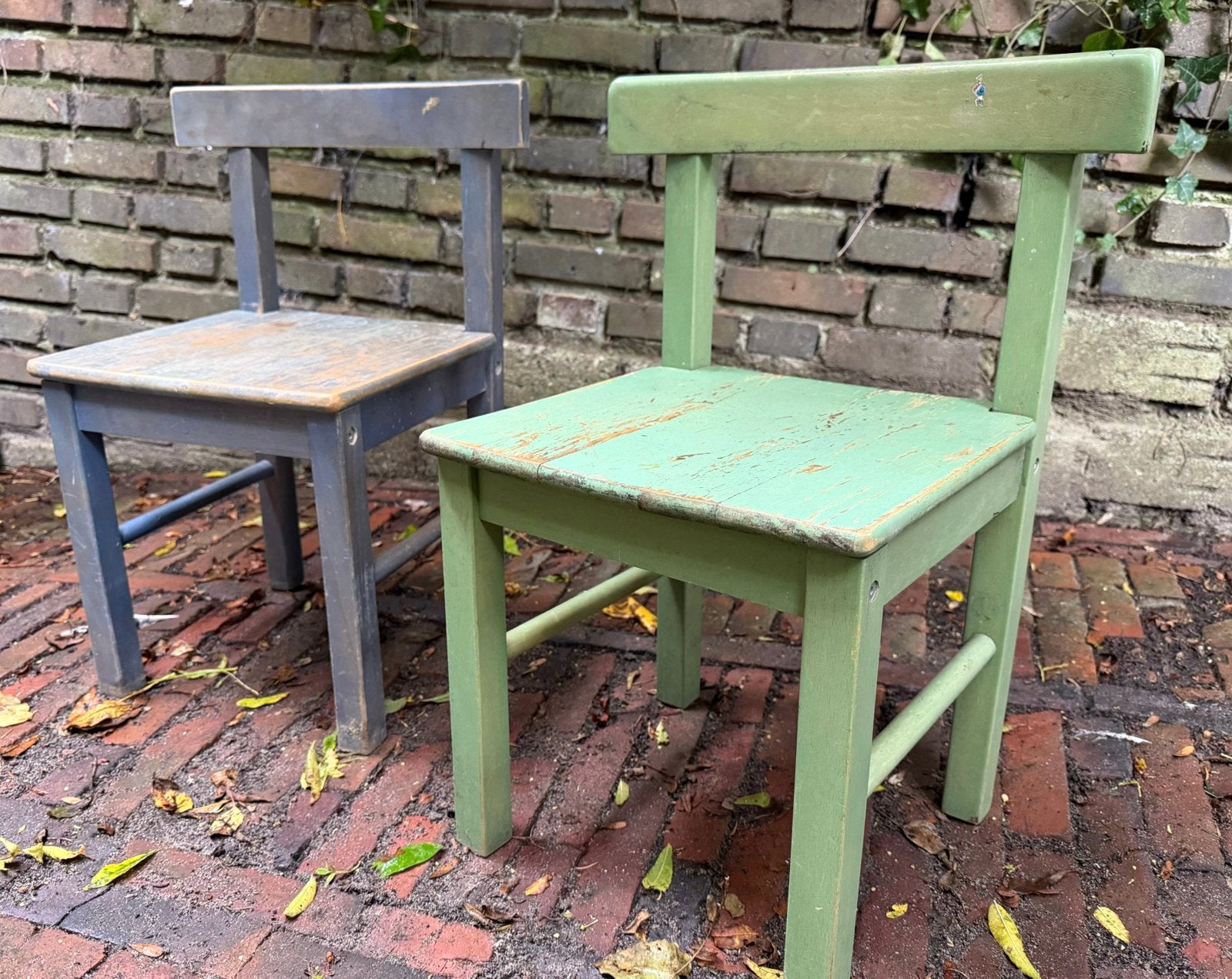 Set van 2 vintage IKEA Sork kinderstoeltjes – jaren 90 hout, Ophalen, Gebruikt, Stoel(en)