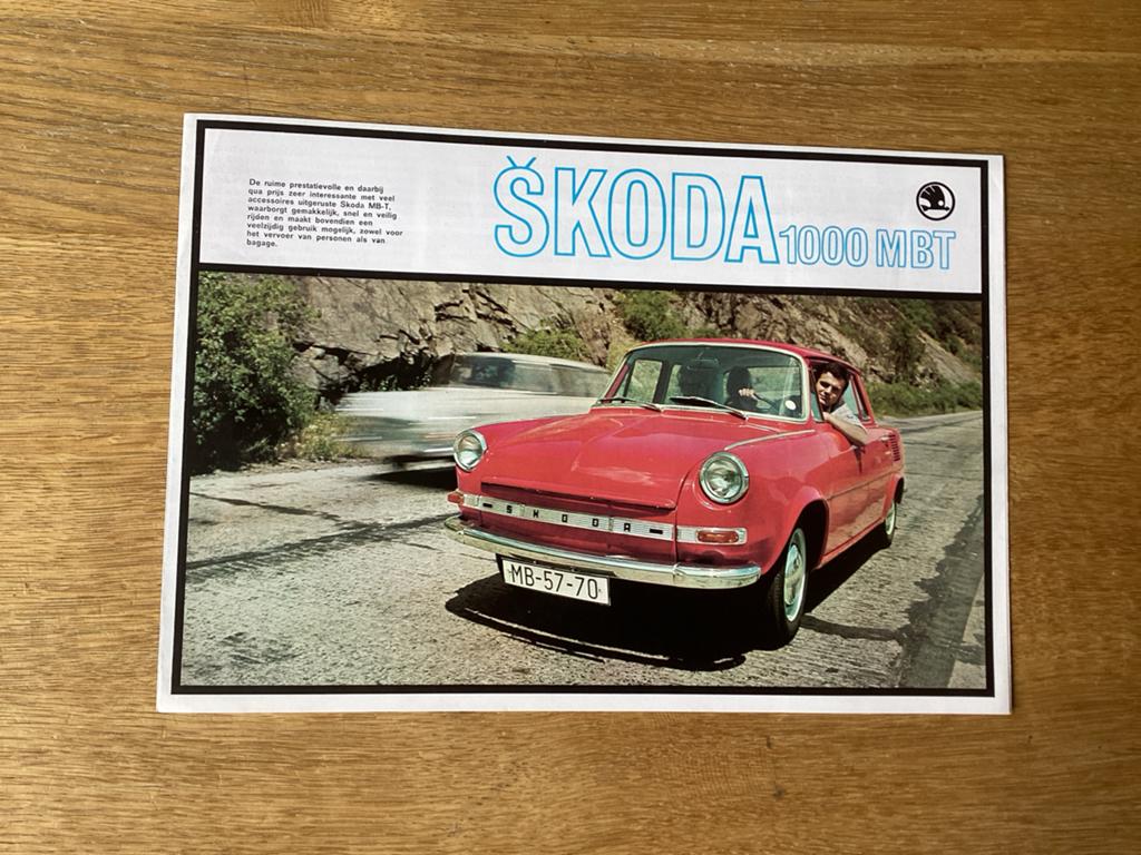Originele Škoda 1000 MBT brochure uit de jaren '60, Ophalen of Verzenden, Gelezen, Overige merken