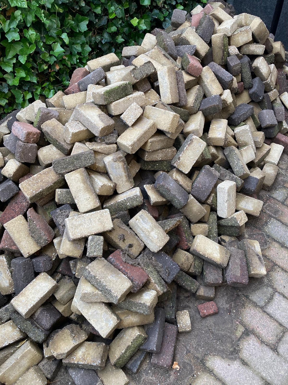 Sierbestrating gemengd. Afmetingen: 15 cm x 7,5 cm x 5 cm, Tuin en Terras, Tegels en Klinkers, Overige materialen, Gebruikt, Klinkers