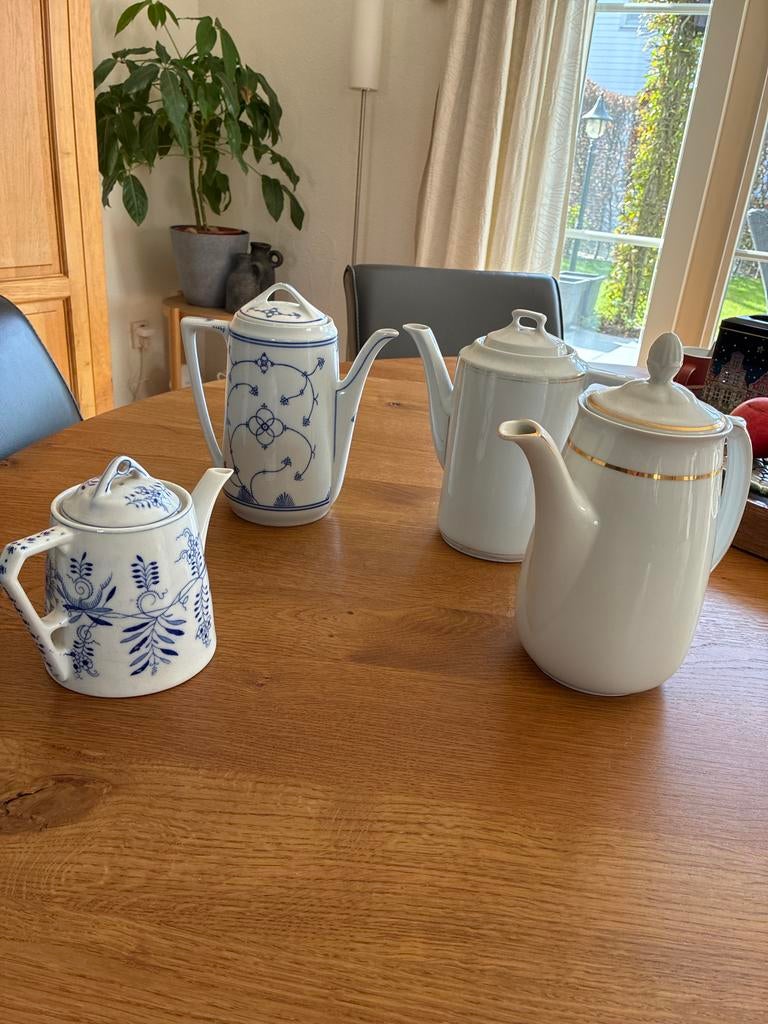 Diverse stenen koffie- en theepotten, Gebruikt, Keramiek, Overige typen, Ophalen of Verzenden