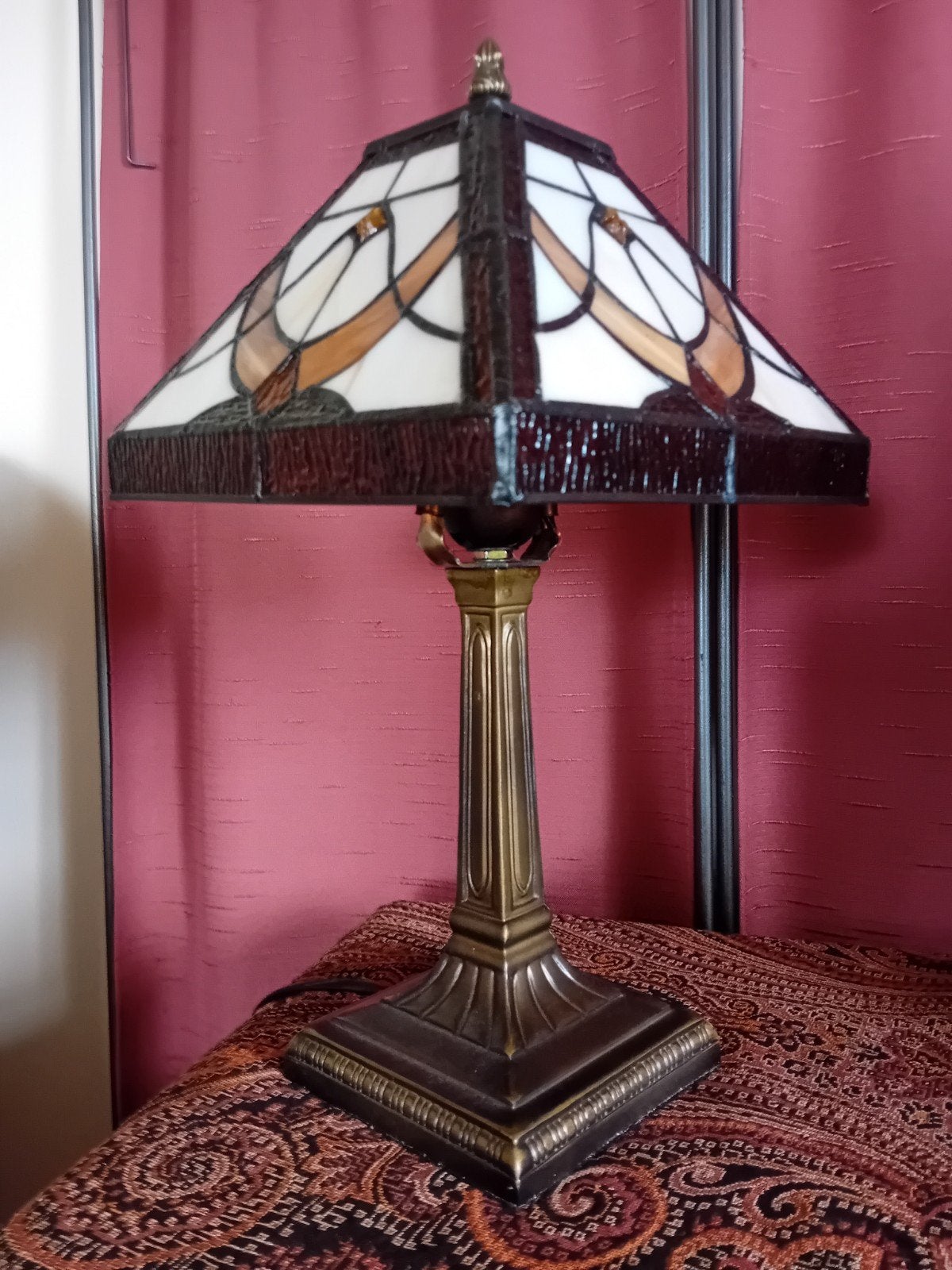 Tiffany Stijl Tafellamp - Handgemaakt Glas in Lood, Verzenden
