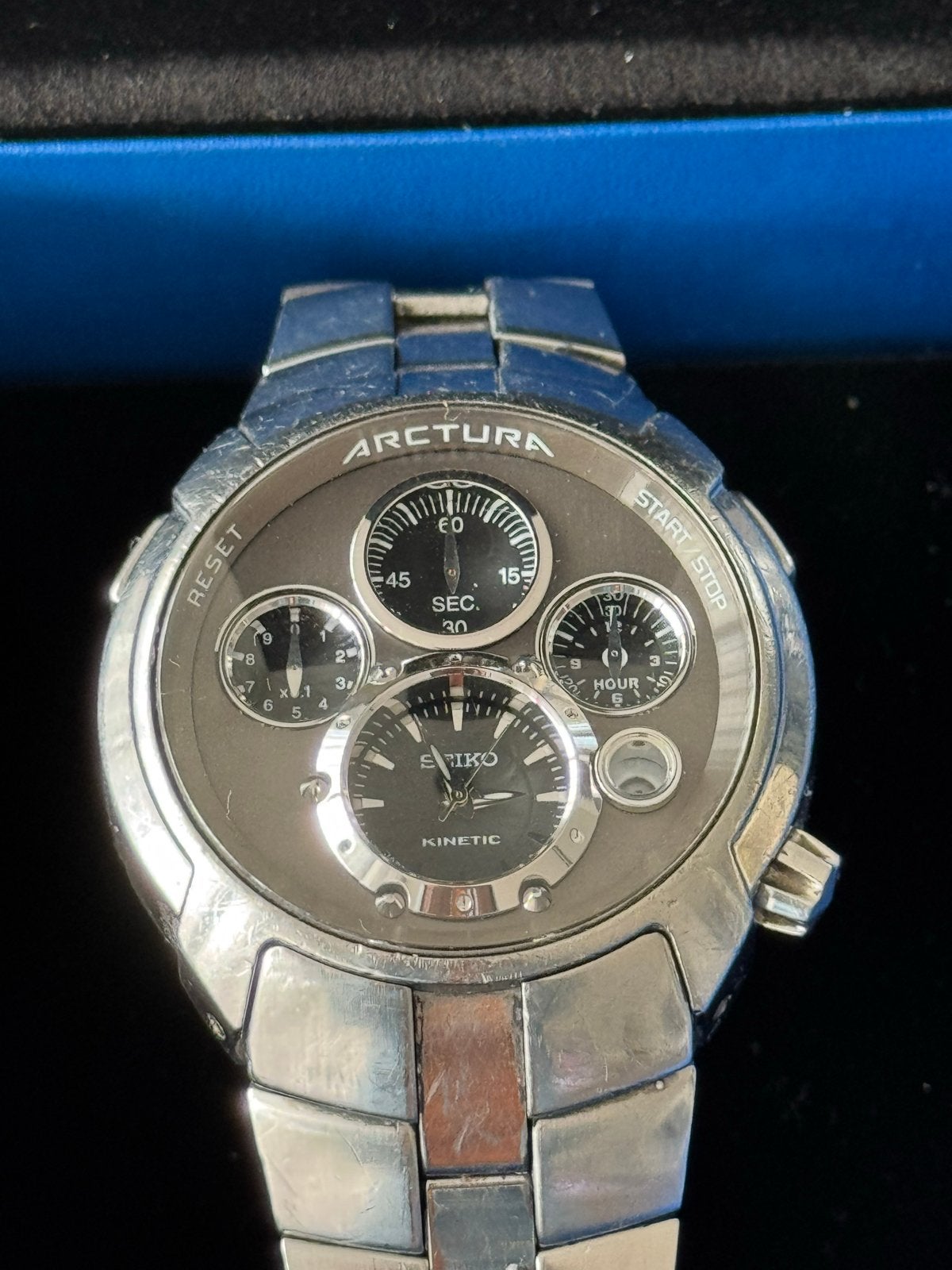 Seiko Arctura Kinetic Chronograaf Limited Edition SLQ025, Sieraden, Tassen en Uiterlijk, Seiko, Gebruikt, Staal, Polshorloge