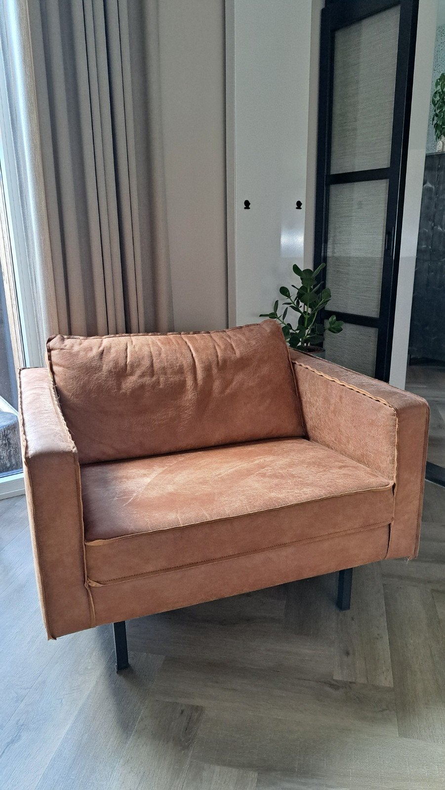 WOOOD Fauteuil Rodeo - Modern en Stoer Design, Ophalen, Zo goed als nieuw, Stof, 100 tot 125 cm